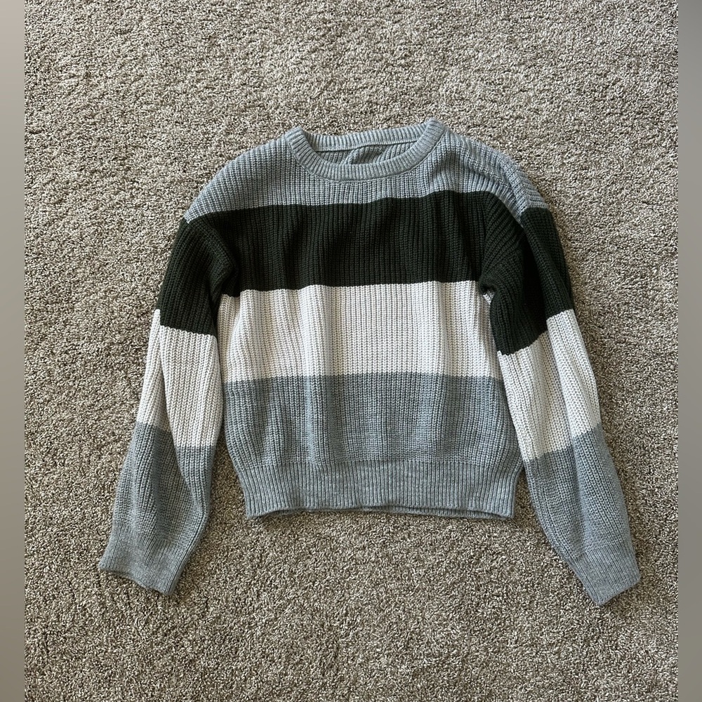 Crew Neck Striped Sweater